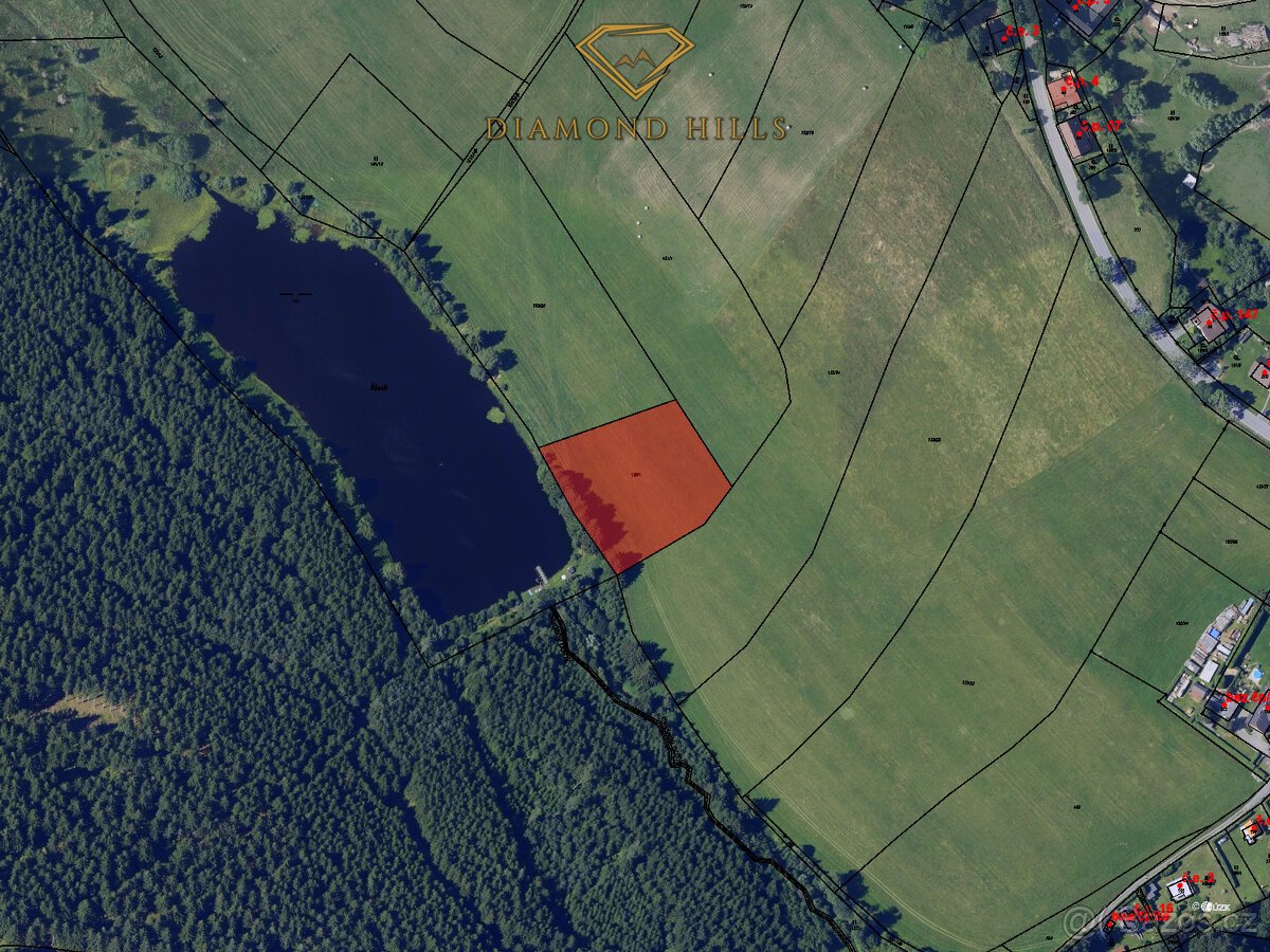 Prodej pole 4326m2, podíl 5/6, Moravské Křižánky