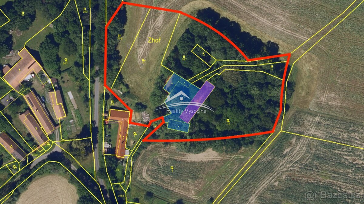 Prodej velkého pozemeku 11 975m2 Zhoř u Vilémova