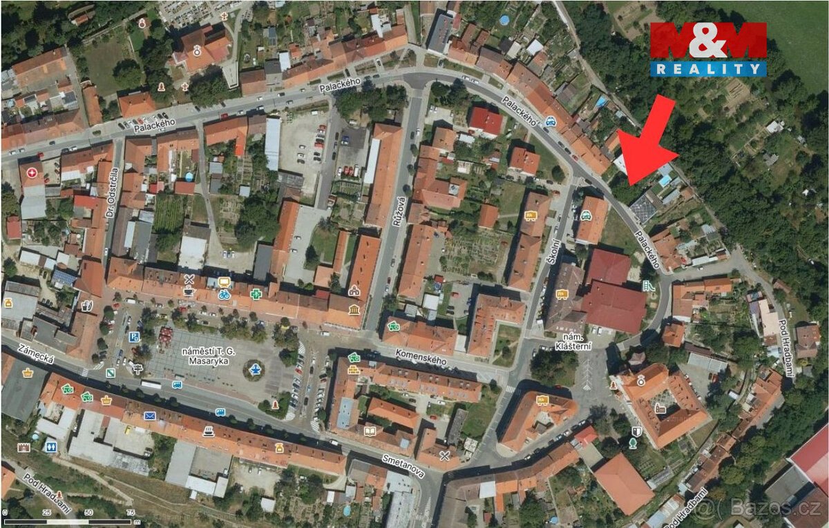 Prodej pozemku k bydlení v Moravském Krumlově, ul. Palackého