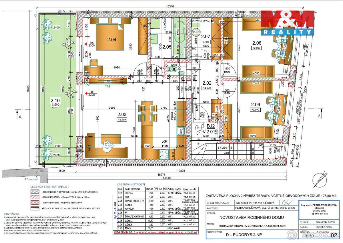 Prodej pozemku k bydlení v Moravském Krumlově, ul. Palackého