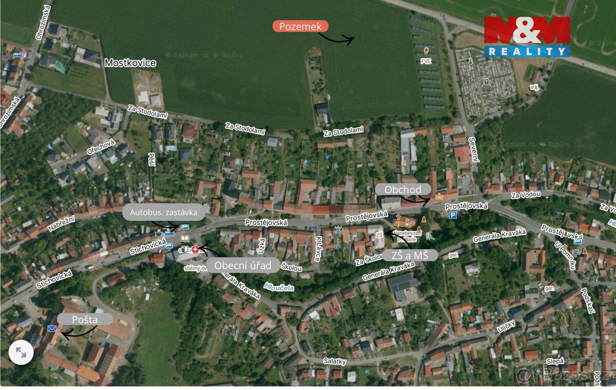 Prodej pozemku k bydlení, 3252 m², Mostkovice