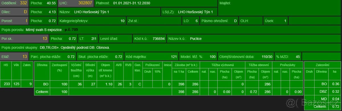 Prodám lesní pozemky k.ú. Puclice