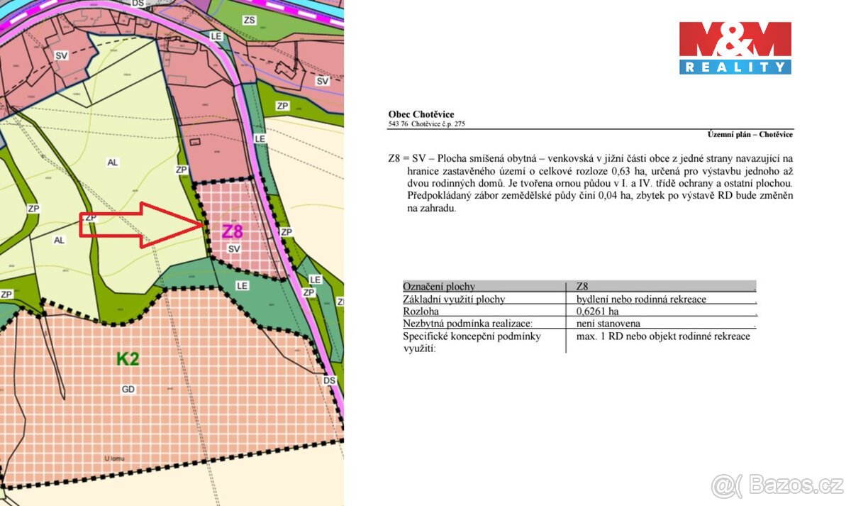 Prodej pozemku k bydlení, 2749 m², Chotěvice