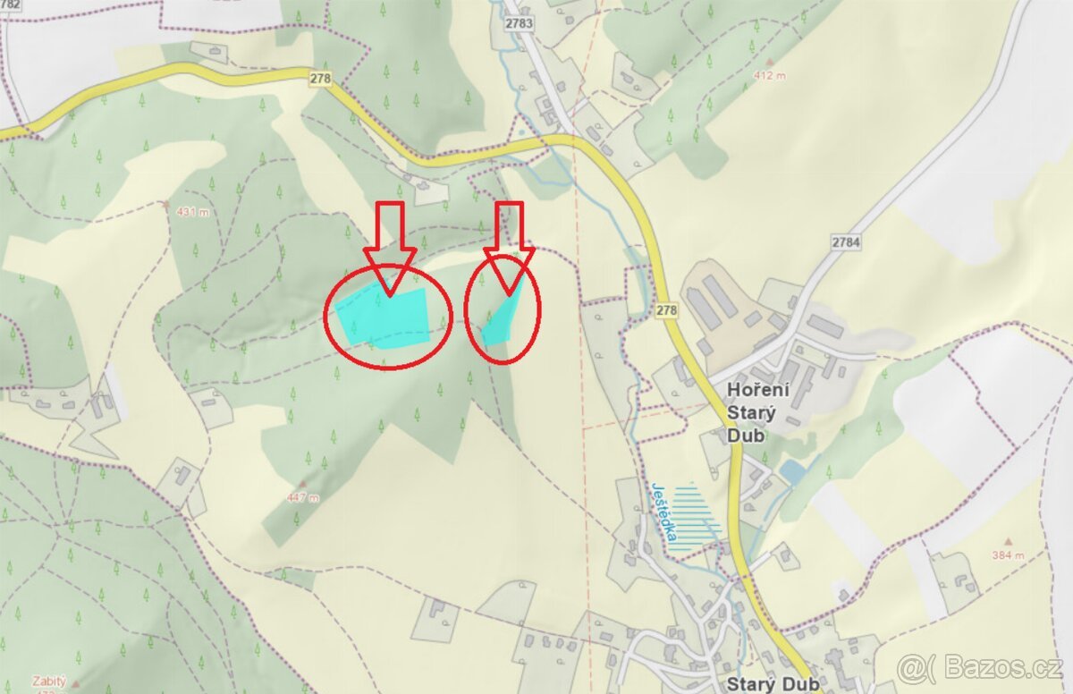 Prodej lesních pozemků k.ú. Starý Dub