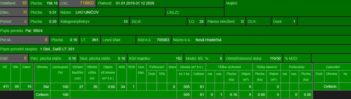 Prodej lesních pozemků k.ú. Nová Hradečná
