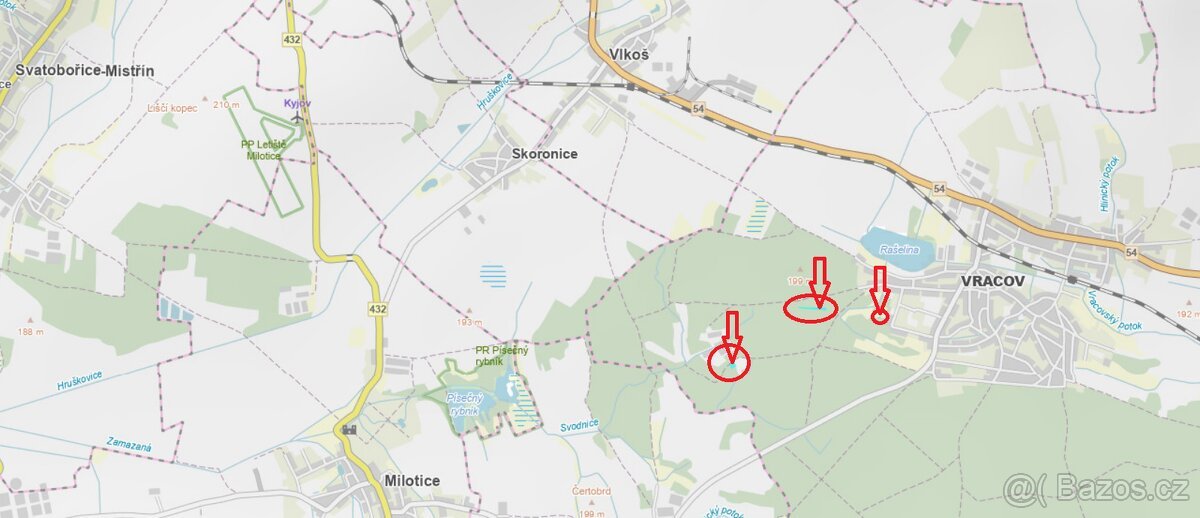 Prodej lesních pozemků k.ú. Vracov