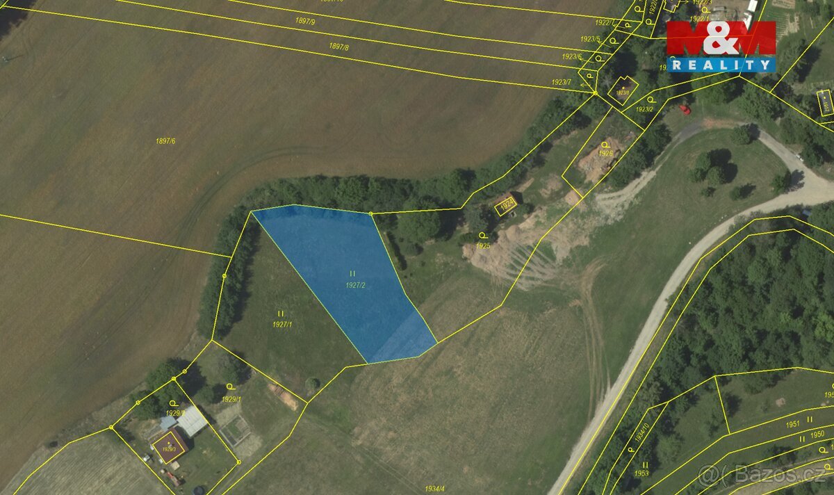 Prodej pozemku k bydlení, 1267 m², Rájec-Jestřebí