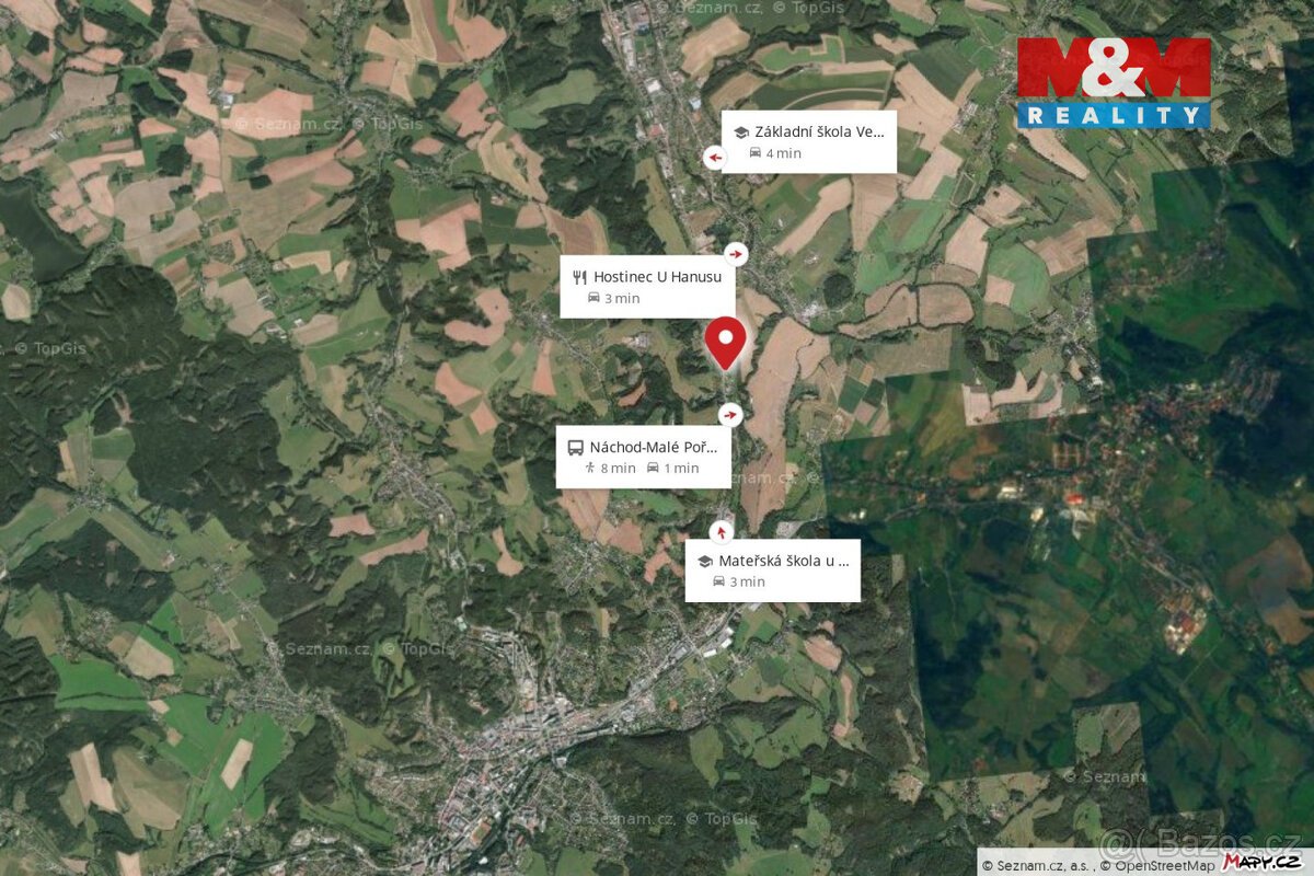 Prodej pozemku k bydlení, 1382 m², Náchod, Malé Poříčí