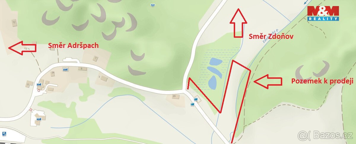 Prodej pozemku k bydlení, 9122 m², Dolní Adršpach