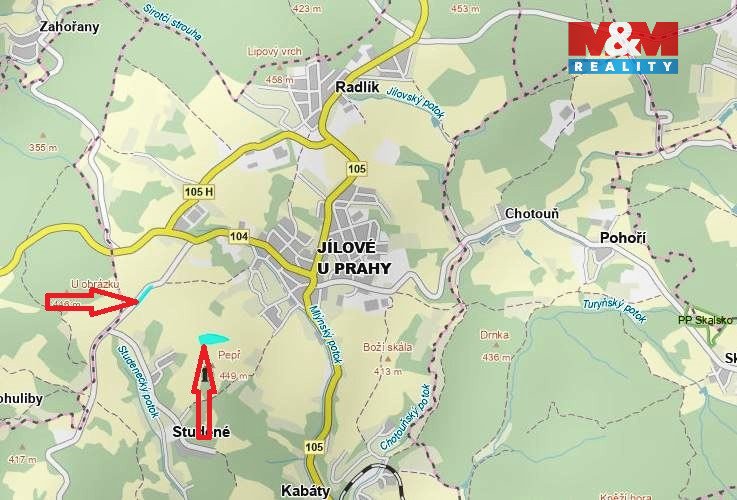 Prodej pole, 17 829 m², Jílové u Prahy