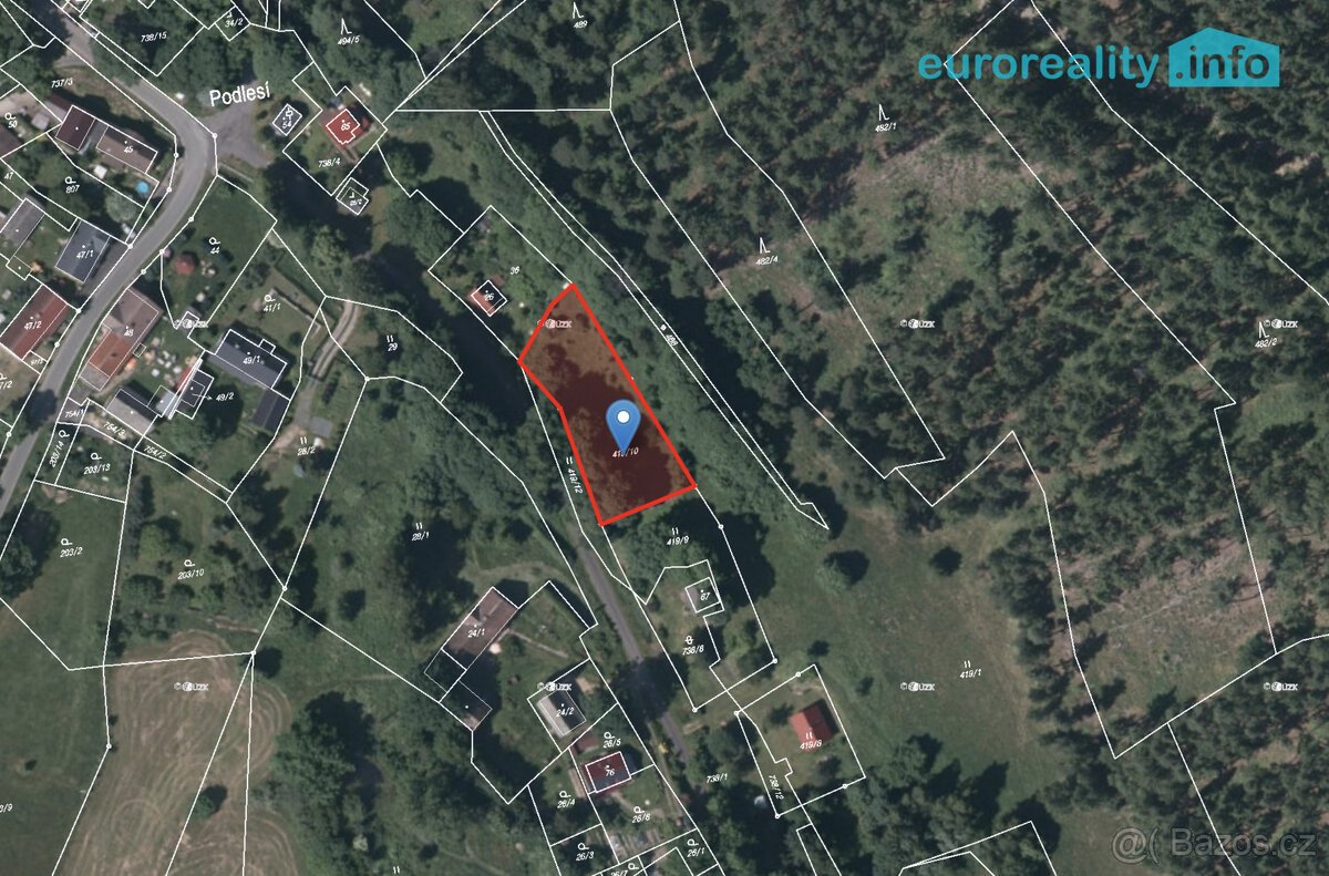 Prodej pozemku 1330 m², Podlesí (Dolní Žandov), okres Cheb