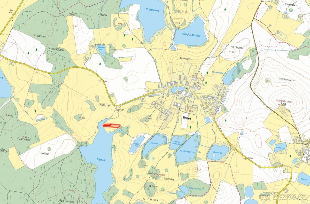 Zemědělská půda, prodej, Mníšek, Stříbřec, Jindřichův Hradec