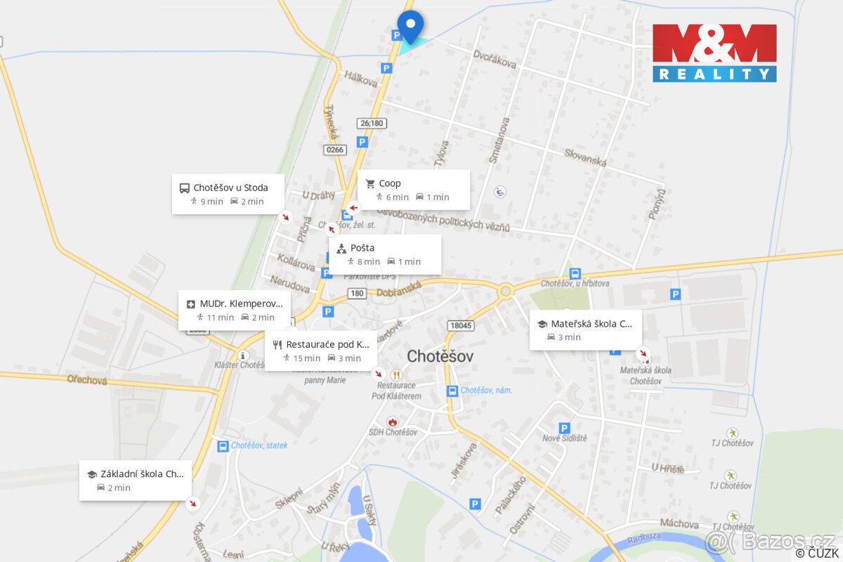Prodej pozemku k bydlení, 1422 m², Chotěšov