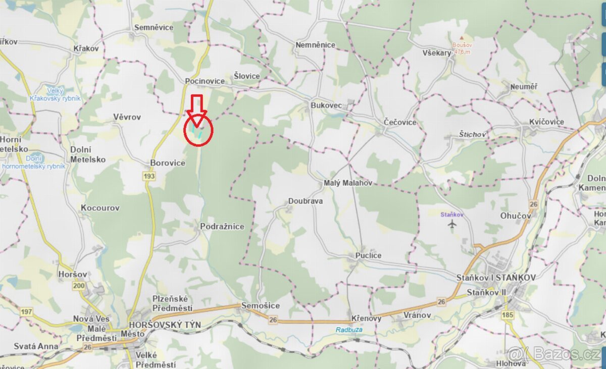 Prodej lesních pozemků k.ú. Borovice u Horšovského Týna
