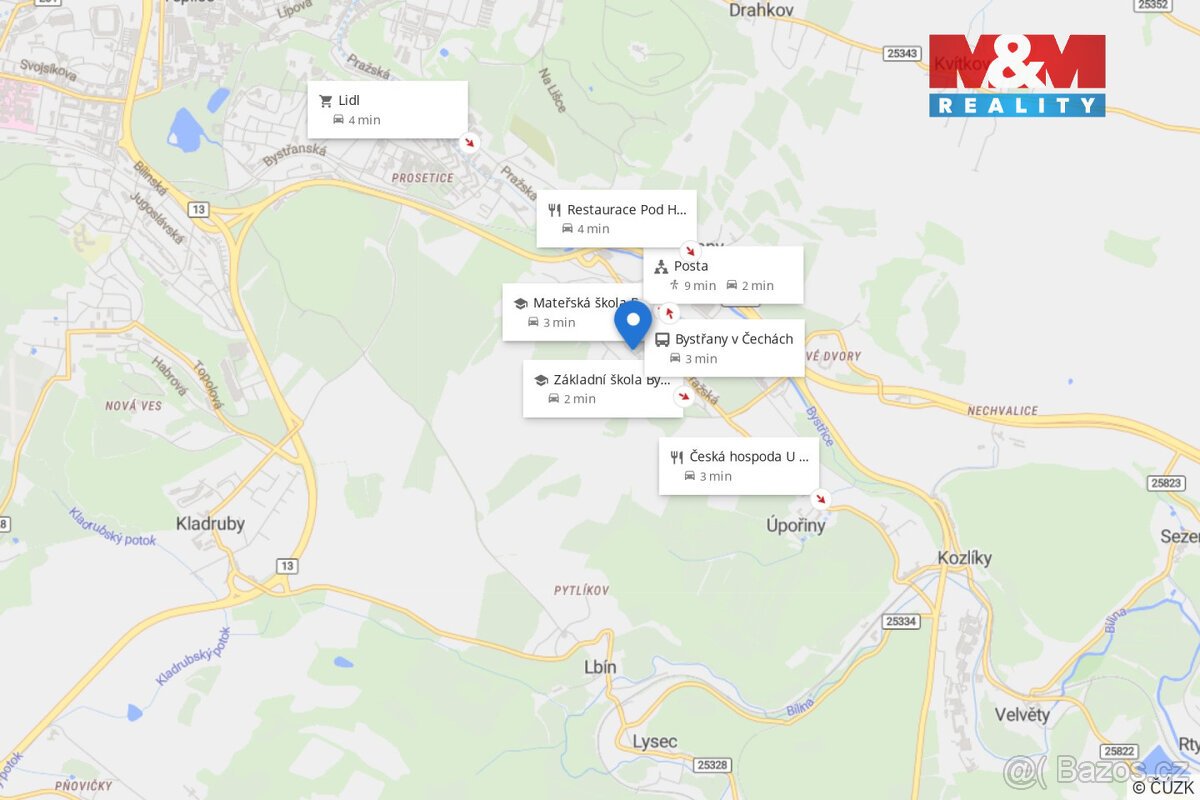 Prodej pozemku k bydlení v Bystřanech