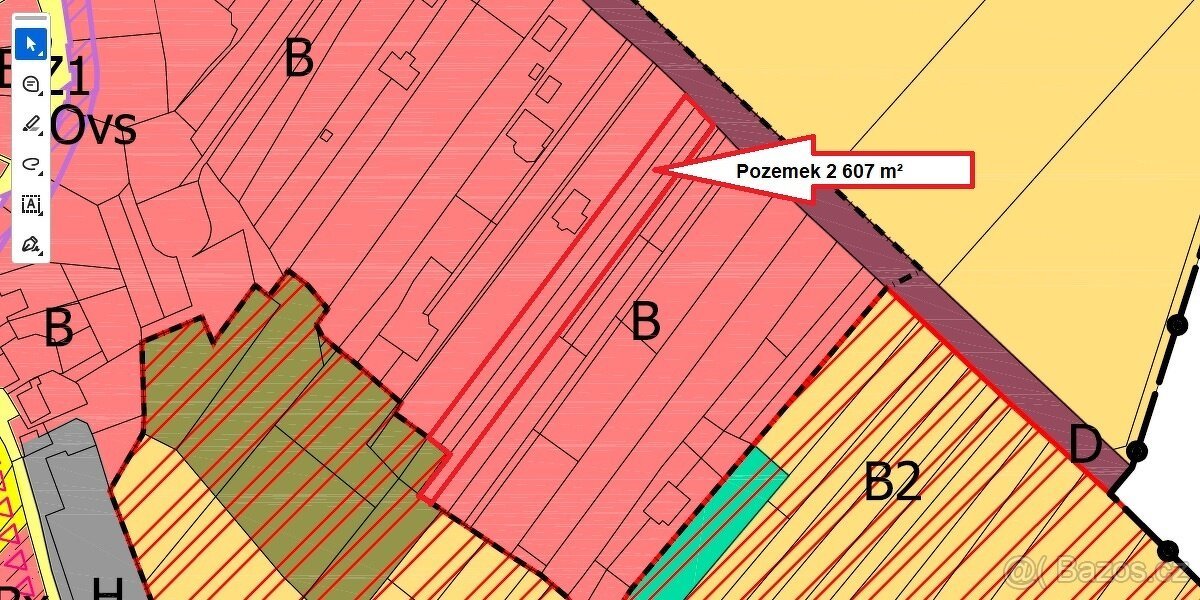 Prodej stavebního pozemku 2607 m² Dyje, Znojmo