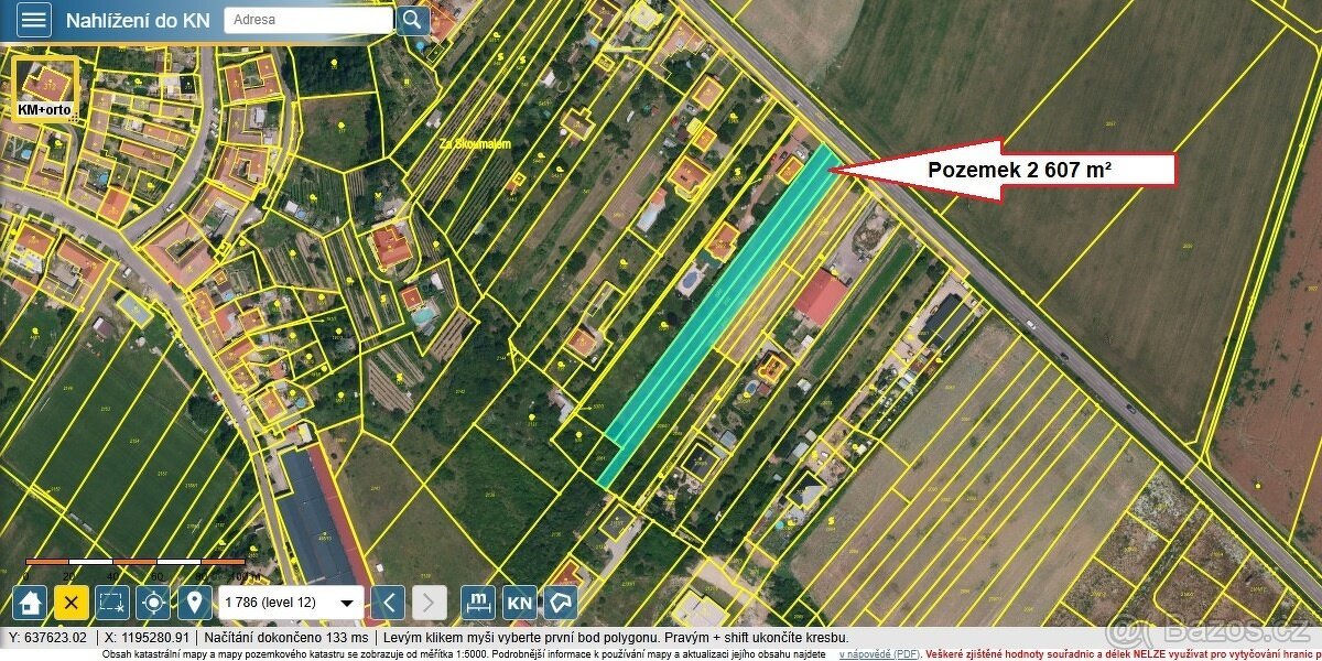 Prodej stavebního pozemku 2607 m² Dyje, Znojmo