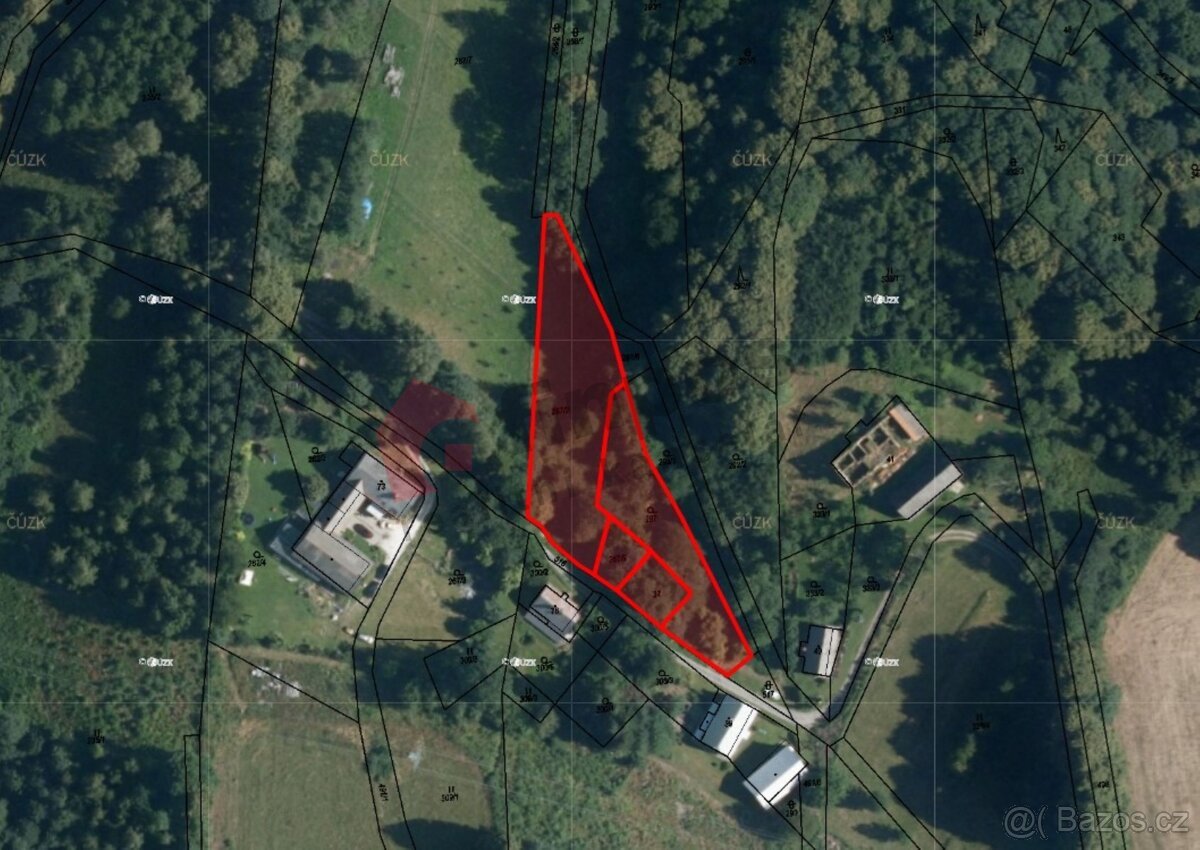 Prodej stavebního pozemku 2978 m2 Písečná - Studený zejf, ok
