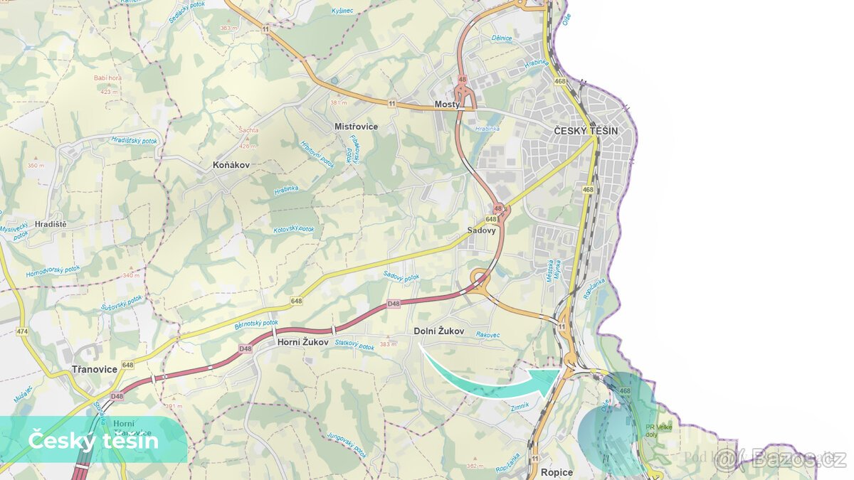 Spoluvlastnický podíl 8 331 m² – Český Těšín (LV 4973)