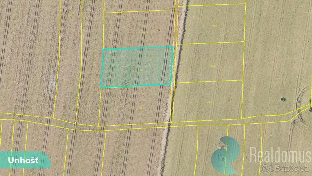 Orná půda 1581 m² – Unhošť, okres Kladno (LV 1262)