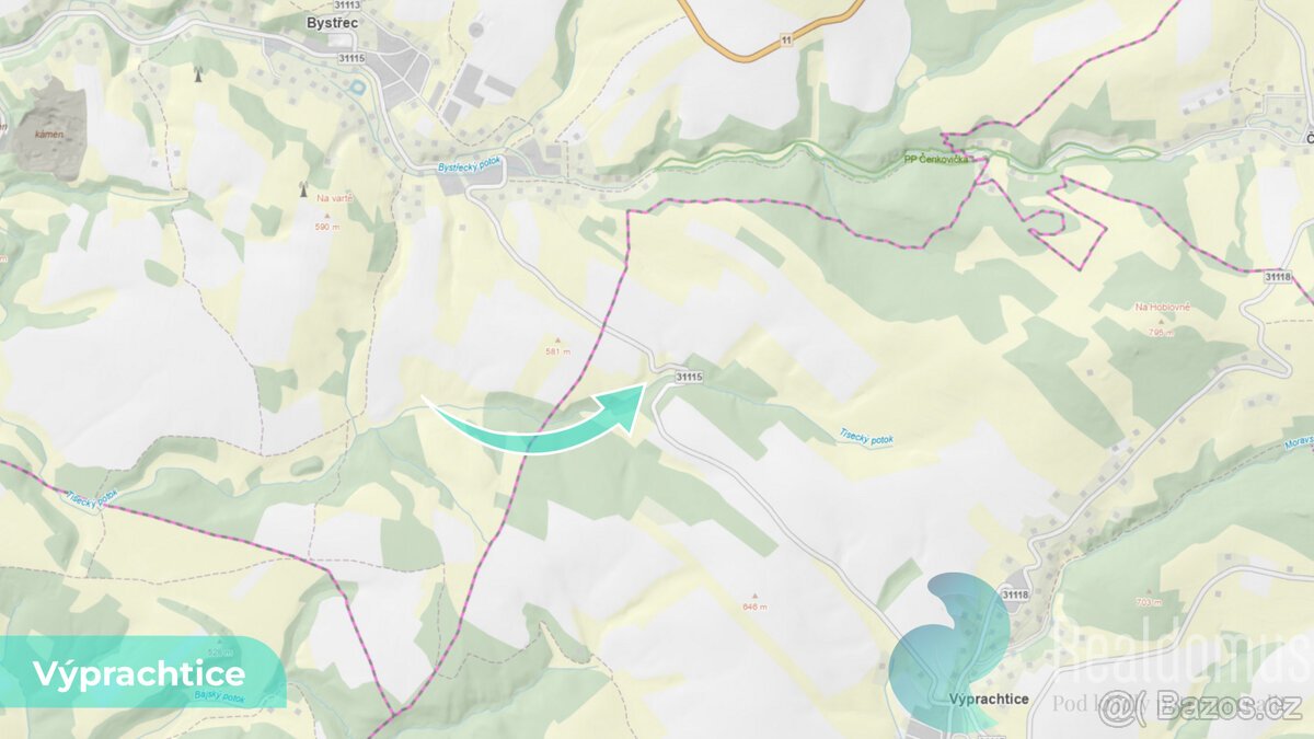 Trvalý travní porost 6 838 m² – Výprachtice, okr. Ústí nad O