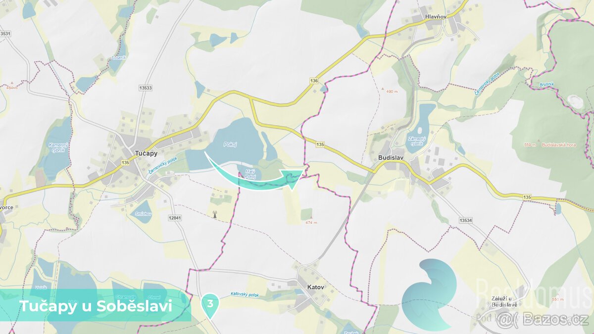 Zemědělská půda 11561 m² – Tučapy u Soběslavi, okres Tábor (