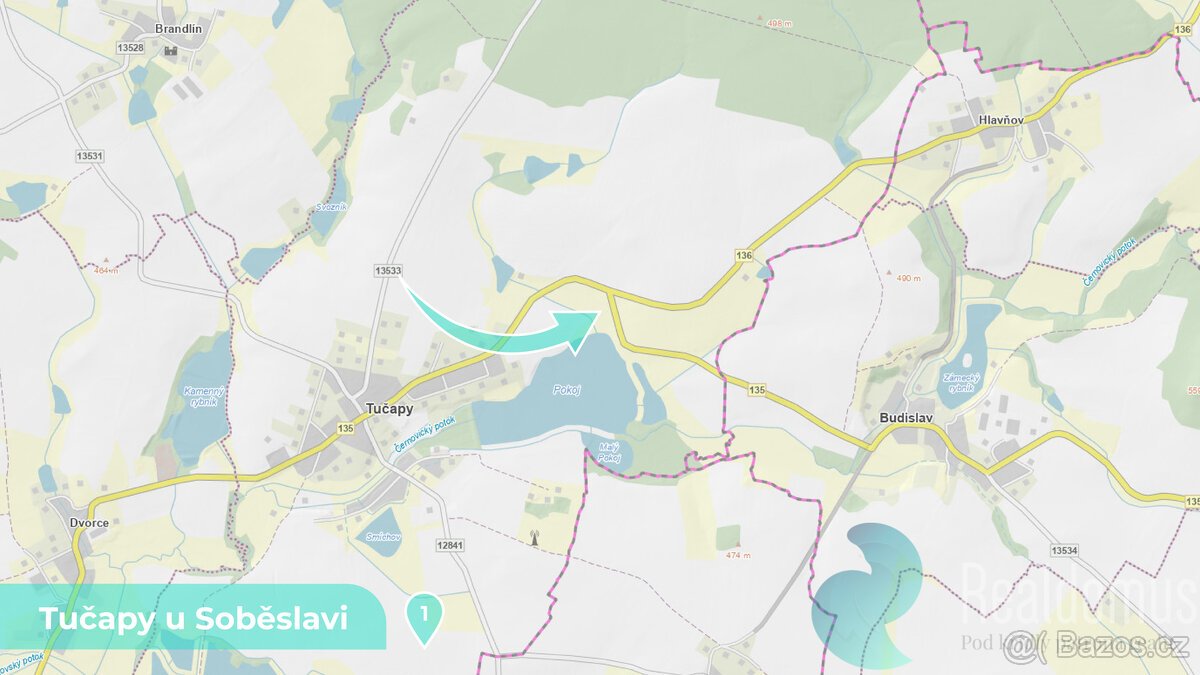 Zemědělská půda 11561 m² – Tučapy u Soběslavi, okres Tábor (
