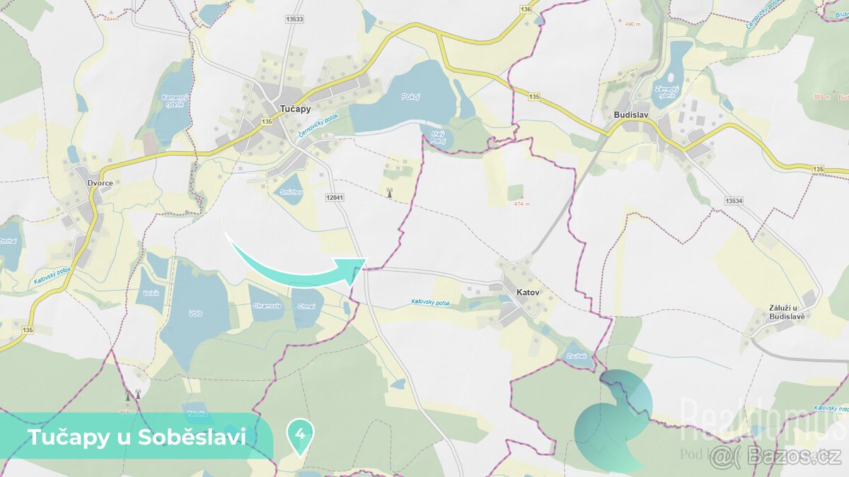 Zemědělská půda 11561 m² – Tučapy u Soběslavi, okres Tábor (