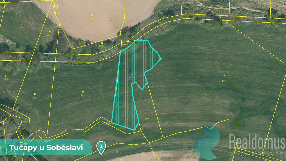 Zemědělská půda 11561 m² – Tučapy u Soběslavi, okres Tábor (