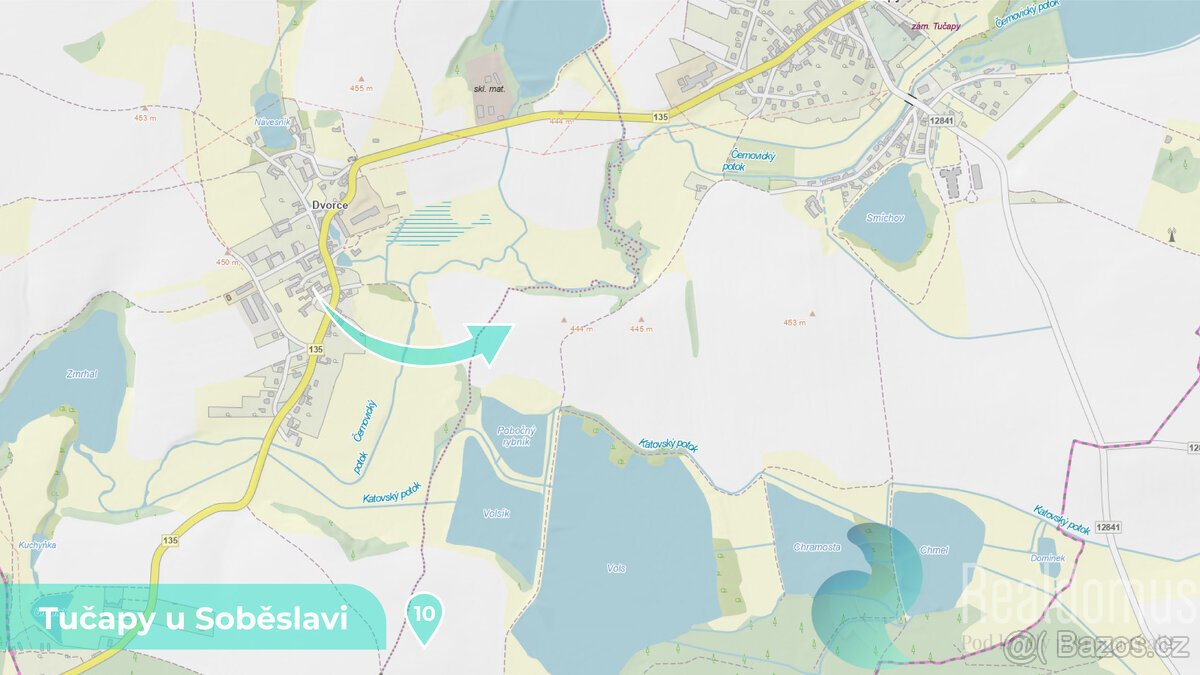 Zemědělská půda 11561 m² – Tučapy u Soběslavi, okres Tábor (
