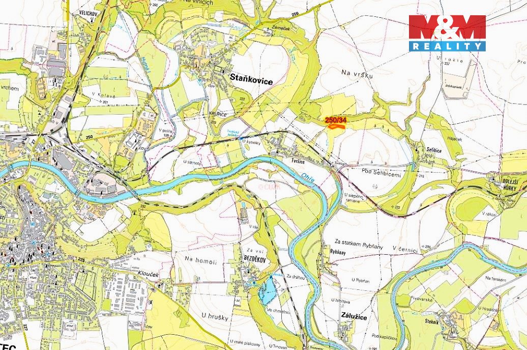 Prodej pole, 6300 m², Staňkovice-Tvršice