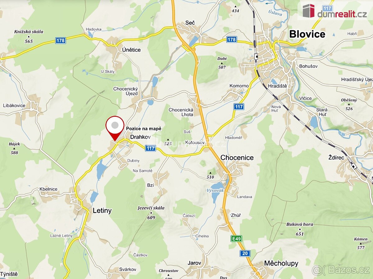 Stavební pozemek, Drahkov_Letiny_Blovice, 1247 m2