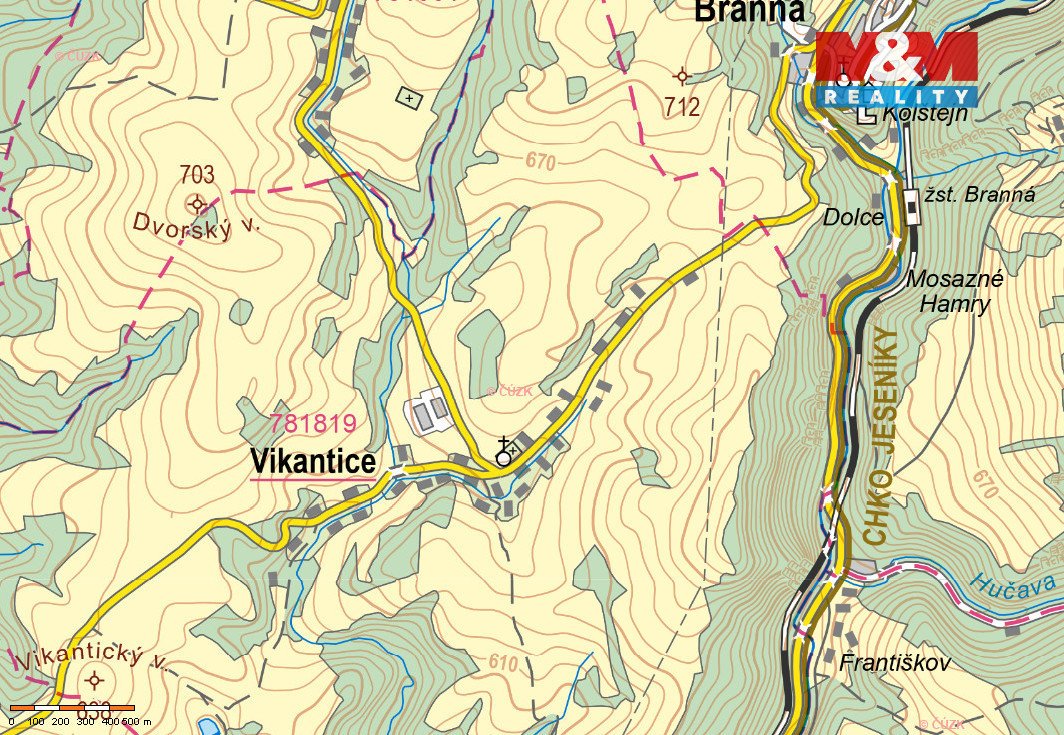 Prodej pozemku k bydlení, 1968 m², Vikantice