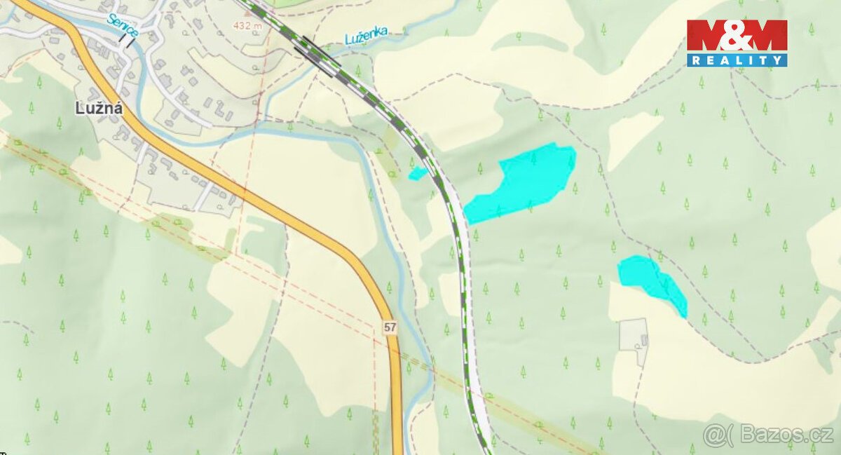 Prodej lesa, 10226 m², Lužná u Vsetína