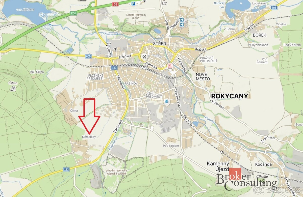 Prodej, pozemky/bydlení, 677 m2, Rokycany , Rokycany [ID 837