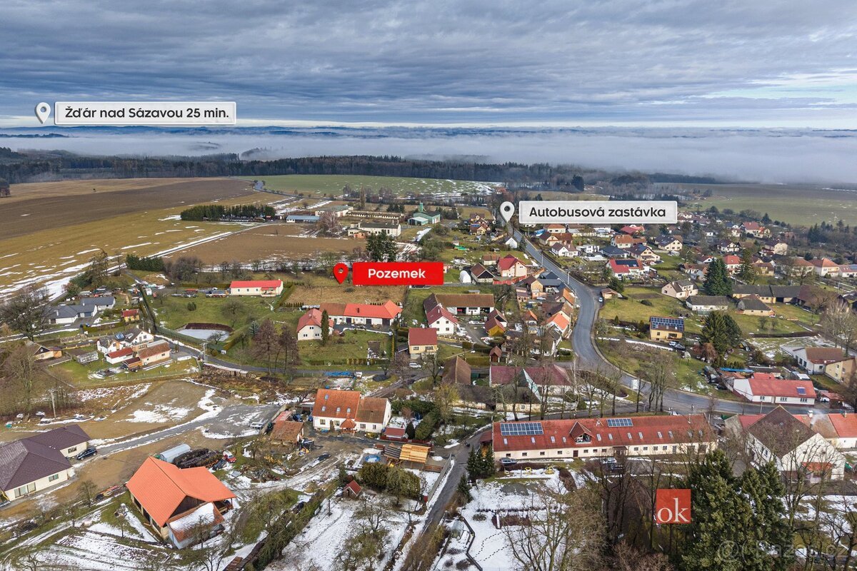 Prodej, pozemky/bydlení, 834 m2, 59254 Moravec, Žďár nad Sáz
