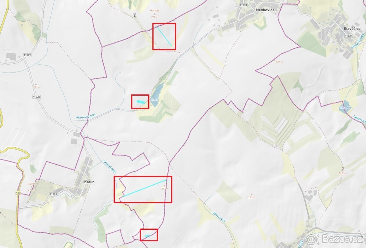 Prodej podílu na polích v kú Nenkovice – 2 909 m²