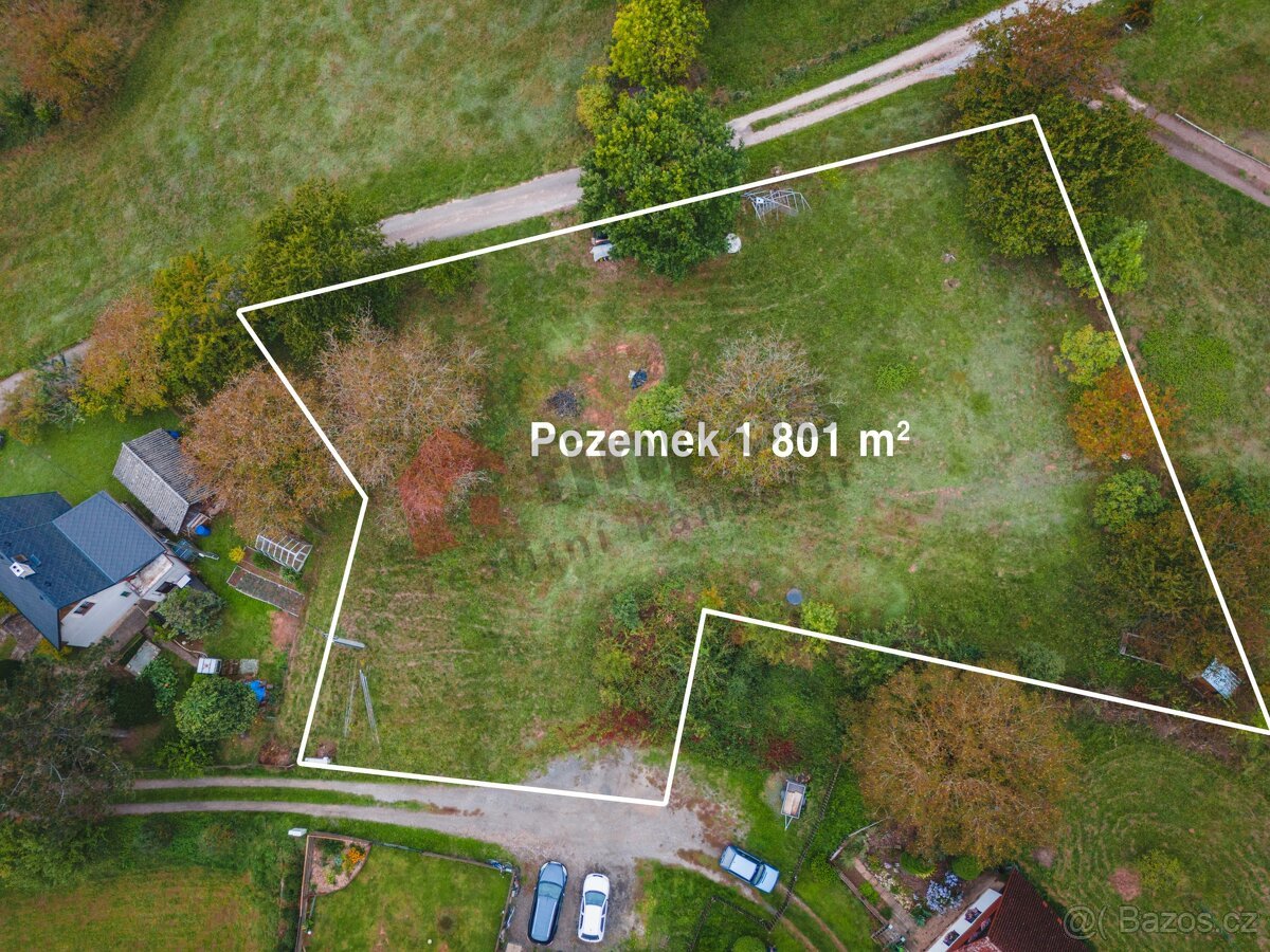 Prodej stavebního pozemku 1801 m2 v obci Radim, Tužín, okr. 