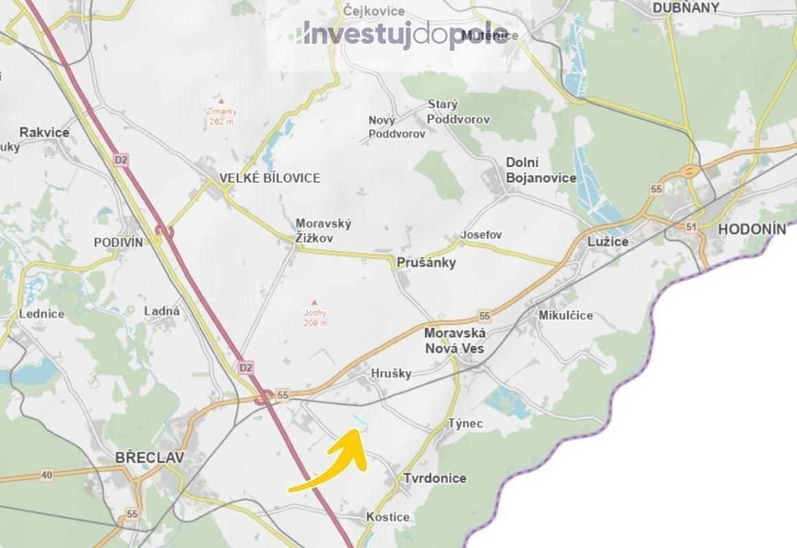 Prodej podílu 1/2 pole 3 162 m², Hrušky, ev.č. 2025-07-22-17