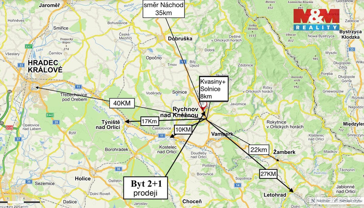 Prodej vodní plochy v Rychnově nad Kněžnou