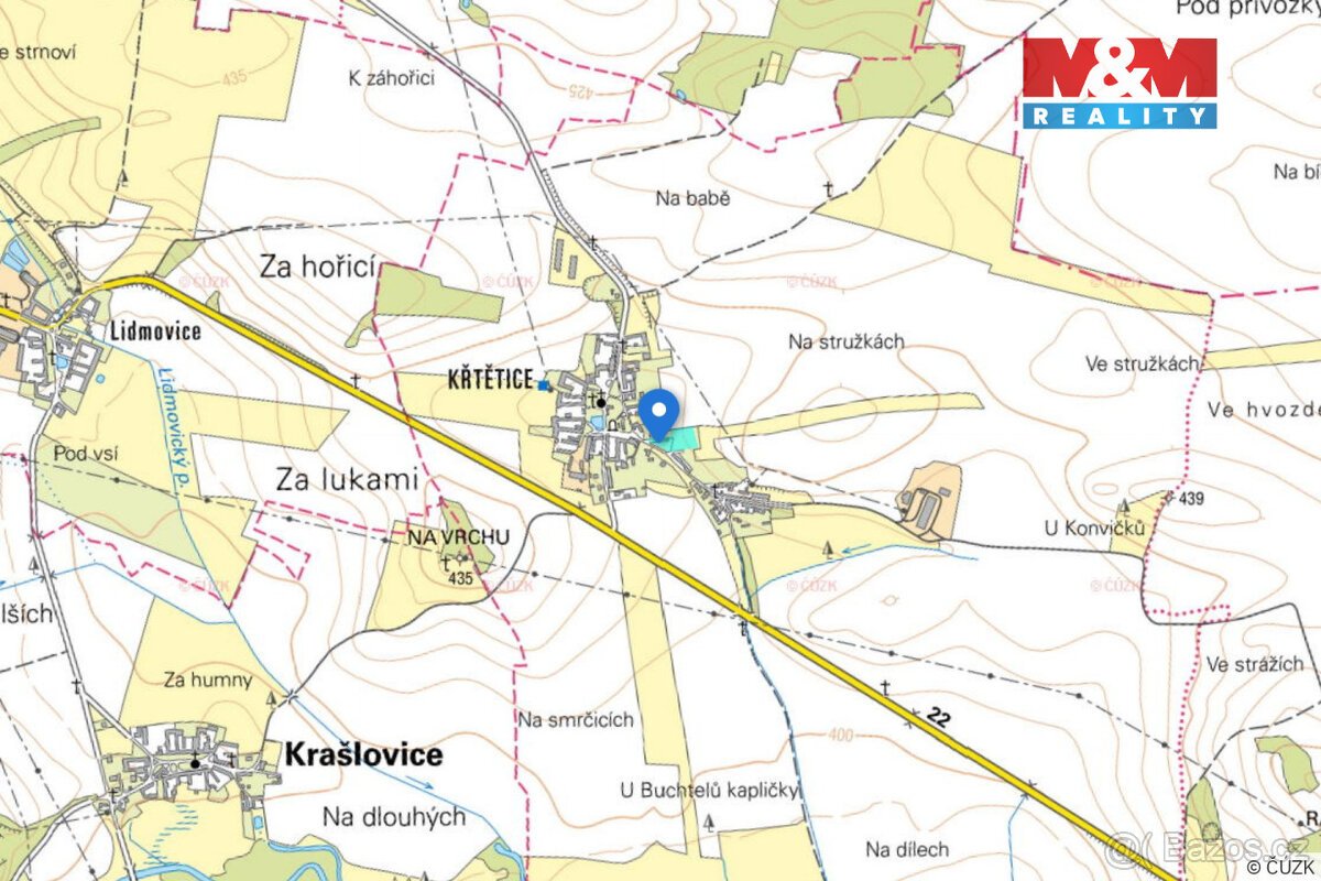 Prodej pozemku k bydlení, 5257 m², Vodňany - Křtětice