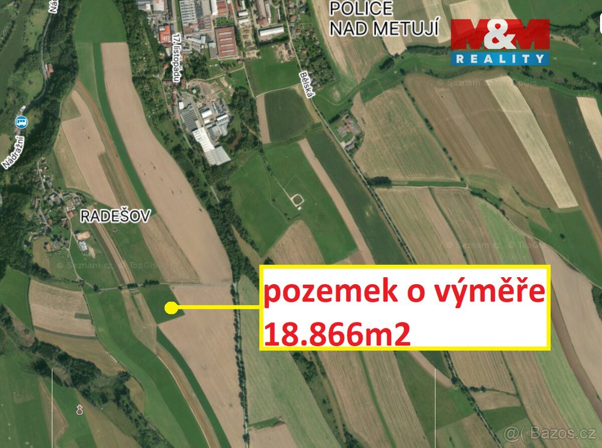 Prodej louky, 18.866 m², Police nad Metují - Radešov