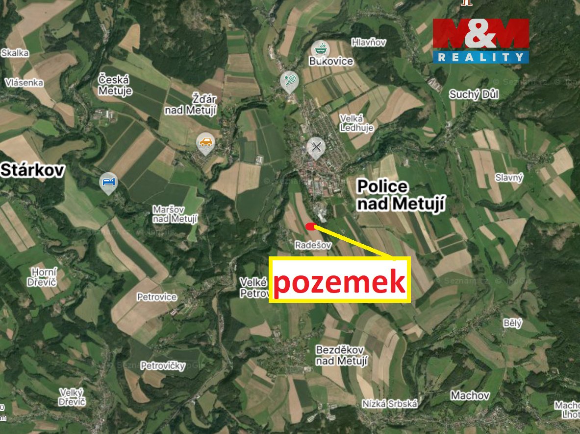 Prodej louky, 18.866 m², Police nad Metují - Radešov