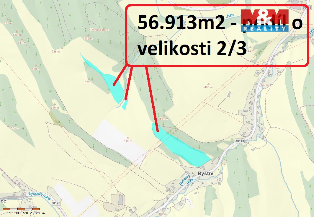 Prodej louky, 121606 m², Stárkov - Bystré