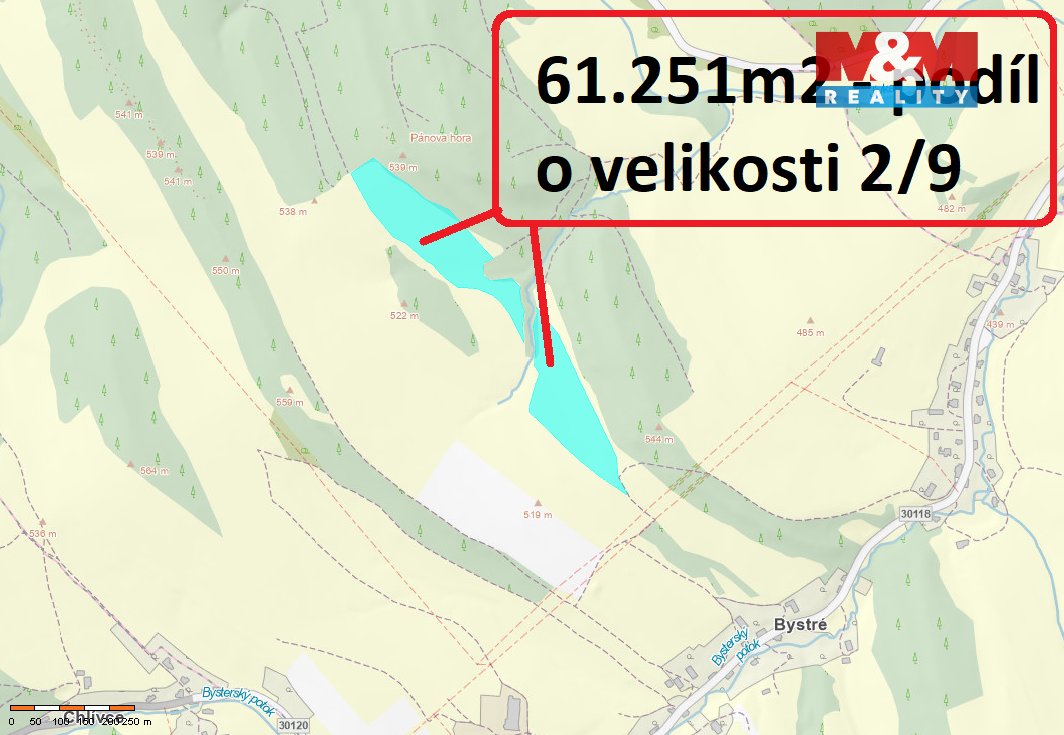 Prodej louky, 121606 m², Stárkov - Bystré