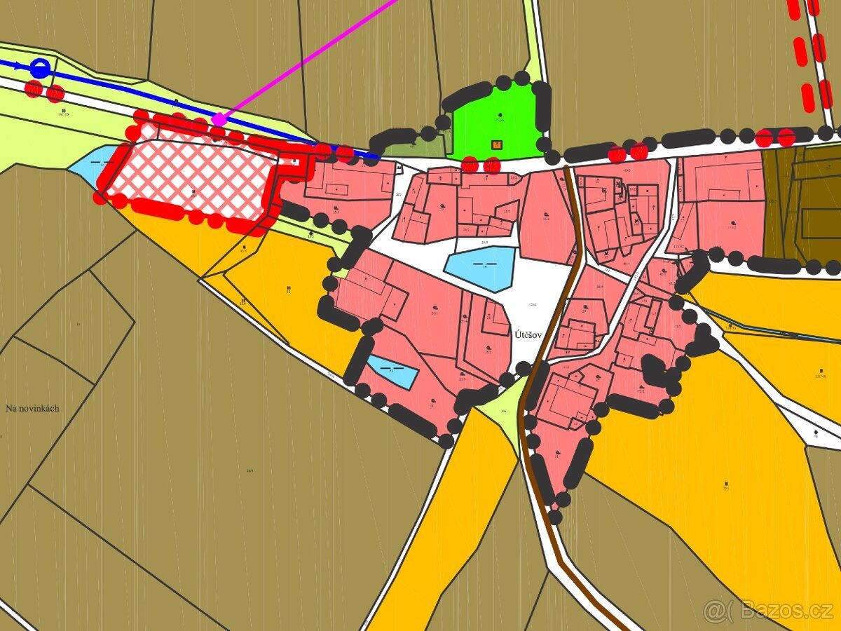 Stavební pozemek 1 753 m² v krásné jihočeské vesnici Útěšov