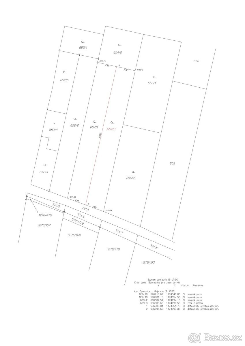 Prodej pozemku pro bydlení, 1 000 m² - Opatovice