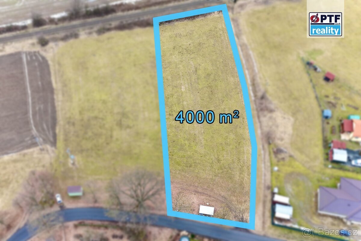 Prodej velkého stavebního pozemku (4000 m²), Bezděkov - Pobo