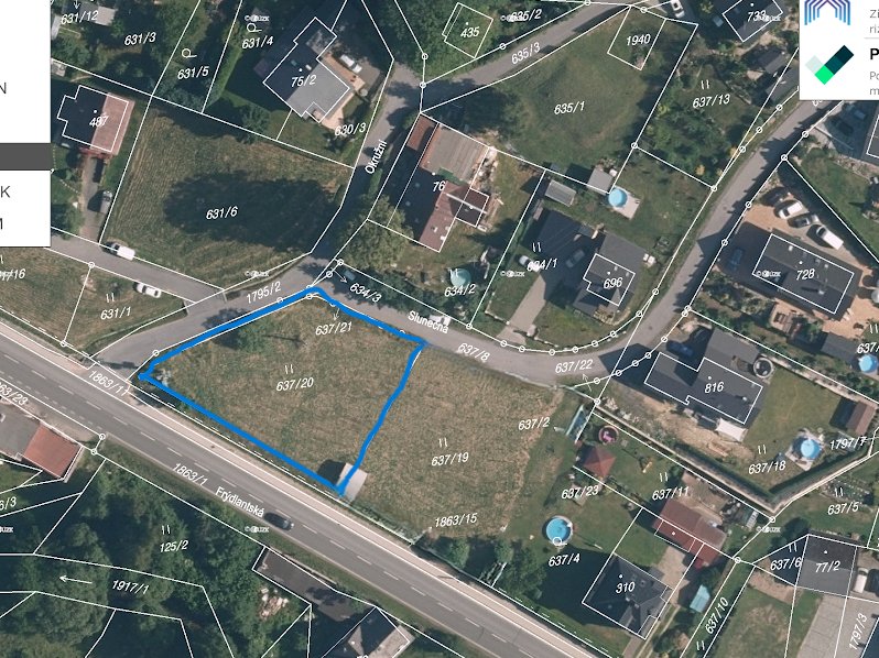 Prodej stavební parcely 1100 m² - Mníšek u Liberce