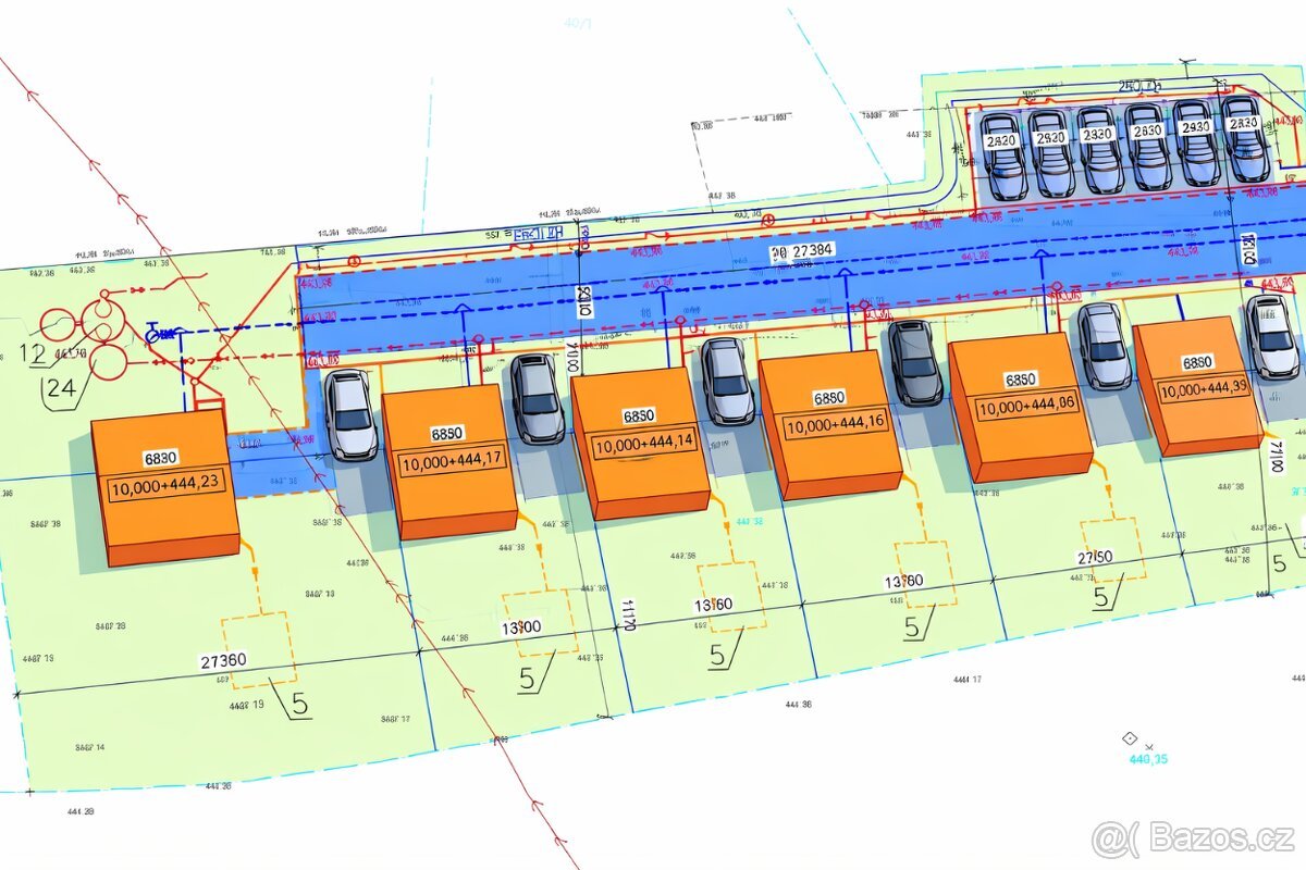 Pozemek s projektem, 6 domů 50 m2